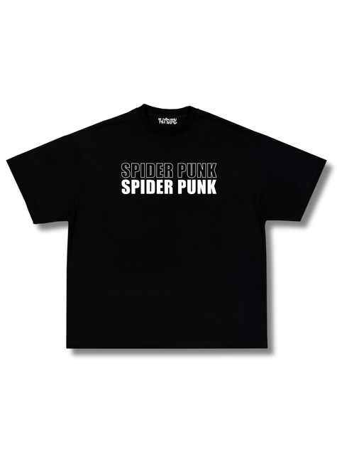 Camiseta Oversized Spider Punk - Preto