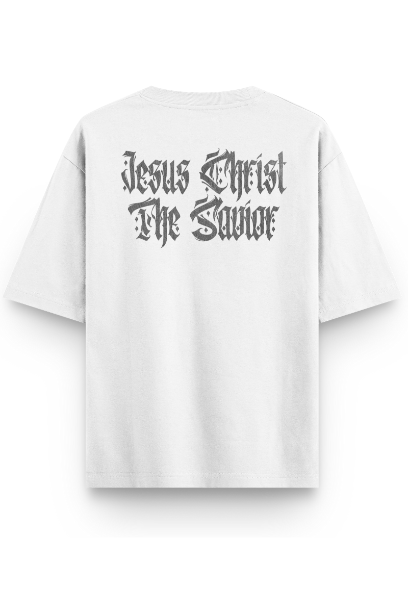 ★状態良★CG-2152 CHRISTIAN ES Camiseta Oversized Jesus Cristo The Savior - Branco