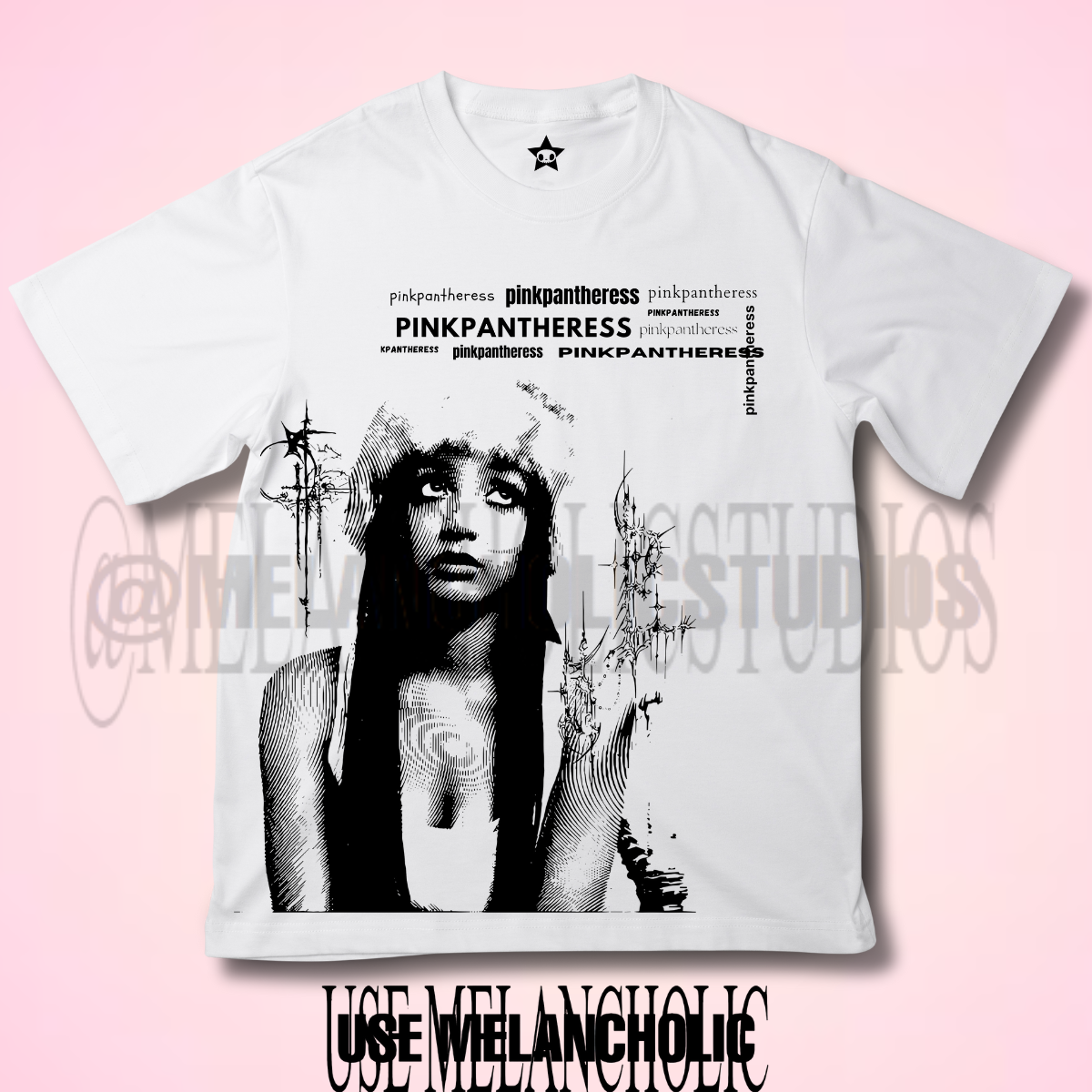 Camiseta Unissex Oversized Streetwear Pinkpantheress alta