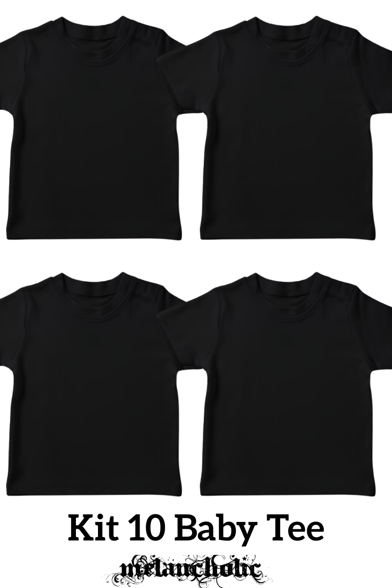 Kit 10 PÇS Baby Tee - Preto